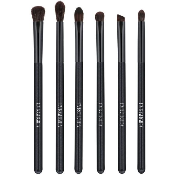 Other - 6 Pcs Black Professional Blending Soft Hairs Eye Makeup Brush Set & Wood Handle